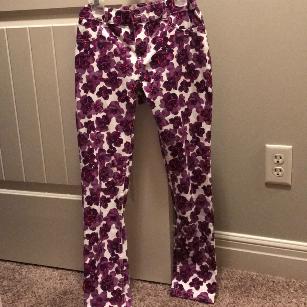 Girls 12 14 year old Purple Flower Print Jean